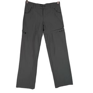 North Face Hiking Pants Girls Medium Convertible Dark Grey Adj Waist Outdoors